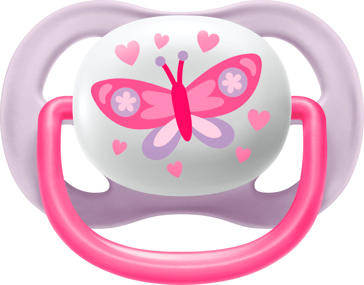 Schnuller ultra air happy Silikon, rosa/lila, 0-6 Monate, 2 St
