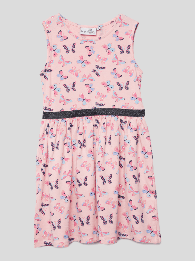 Kleid mit Allover-Muster in hellrosa