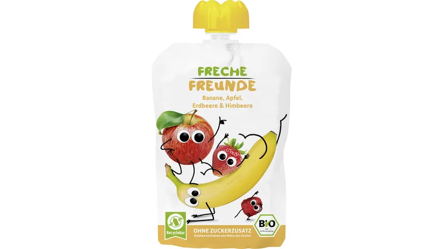 Freche Freunde Fruchtpüree Quetschie Banane, Apfel, Erdbeere & Himbeere 100 g