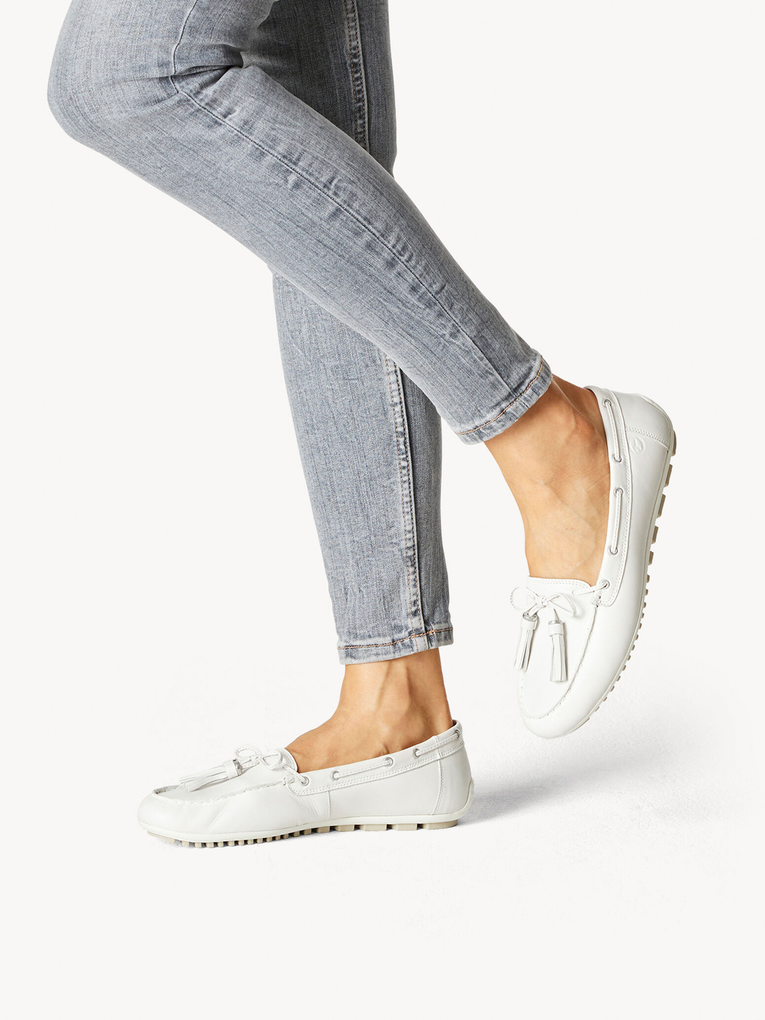 Mocassin en cuir - blanc