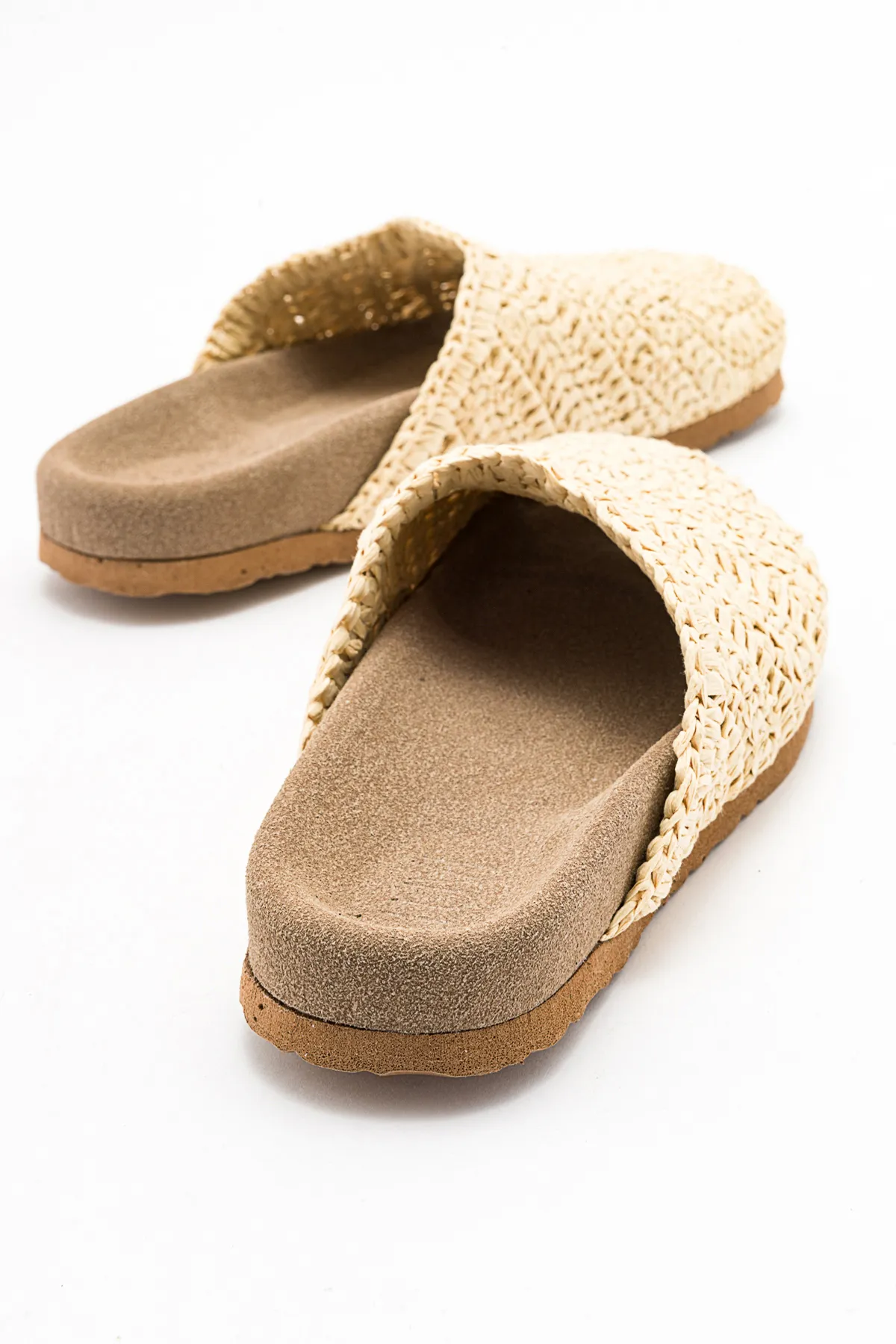 LuviShoes  LOOP Beige gestrickte Damenhausschuhe