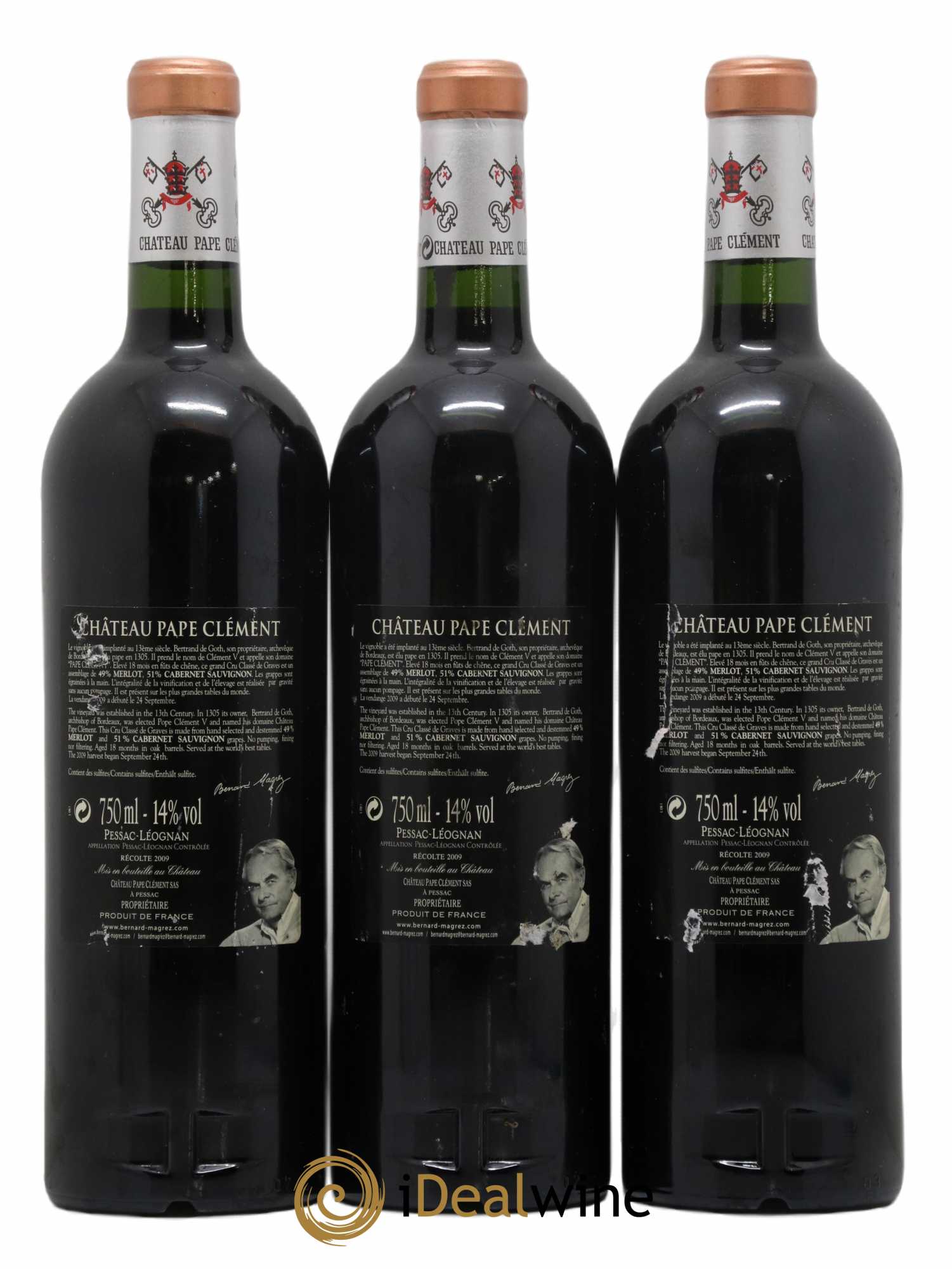 Château Pape Clément Cru Classé de Graves  2009 - Lot de 3 Bouteilles