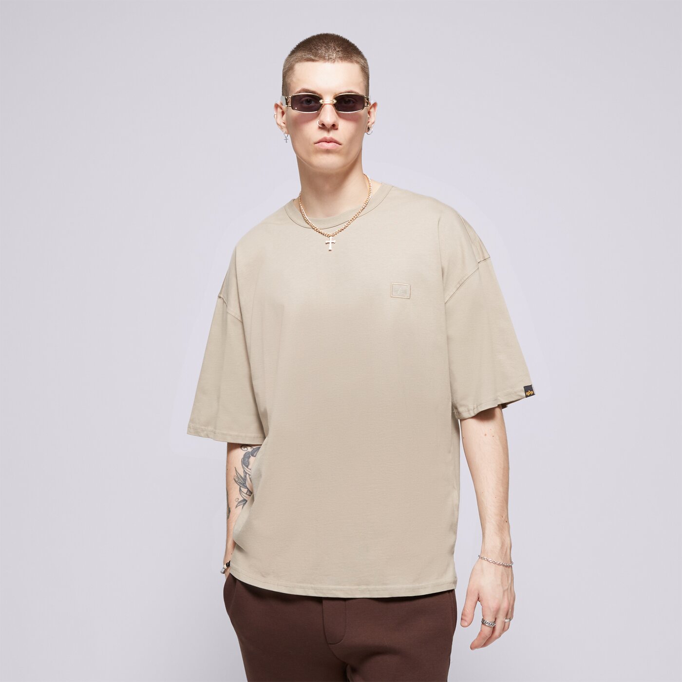 ALPHA INDUSTRIES T-SHIRT ALPHA ESSENTIALS RL T Beige