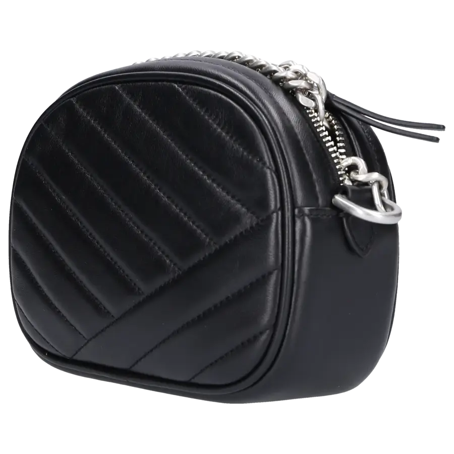 Tory Burch - Handtasche KIRA CHEVRON SMALL CAMERA Kalbsleder - schwarz