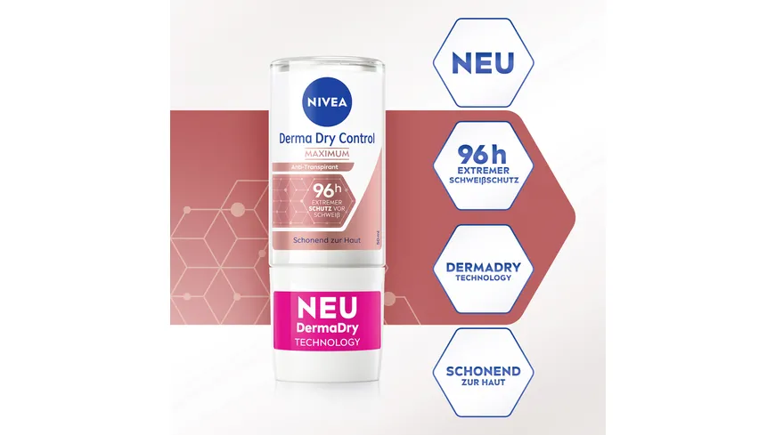 NIVEA Deo Roll-On Derma Dry Control Maximum Anti-Transpirant 50 ml