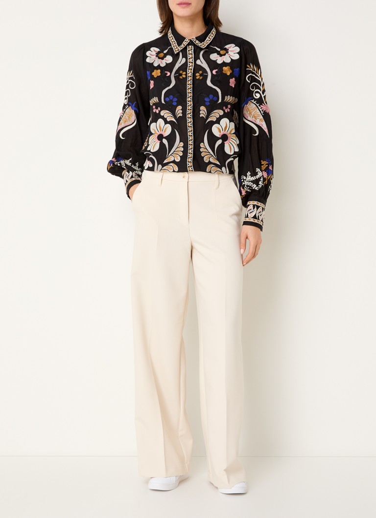 Summum Semi-transparent blouse with embroidery