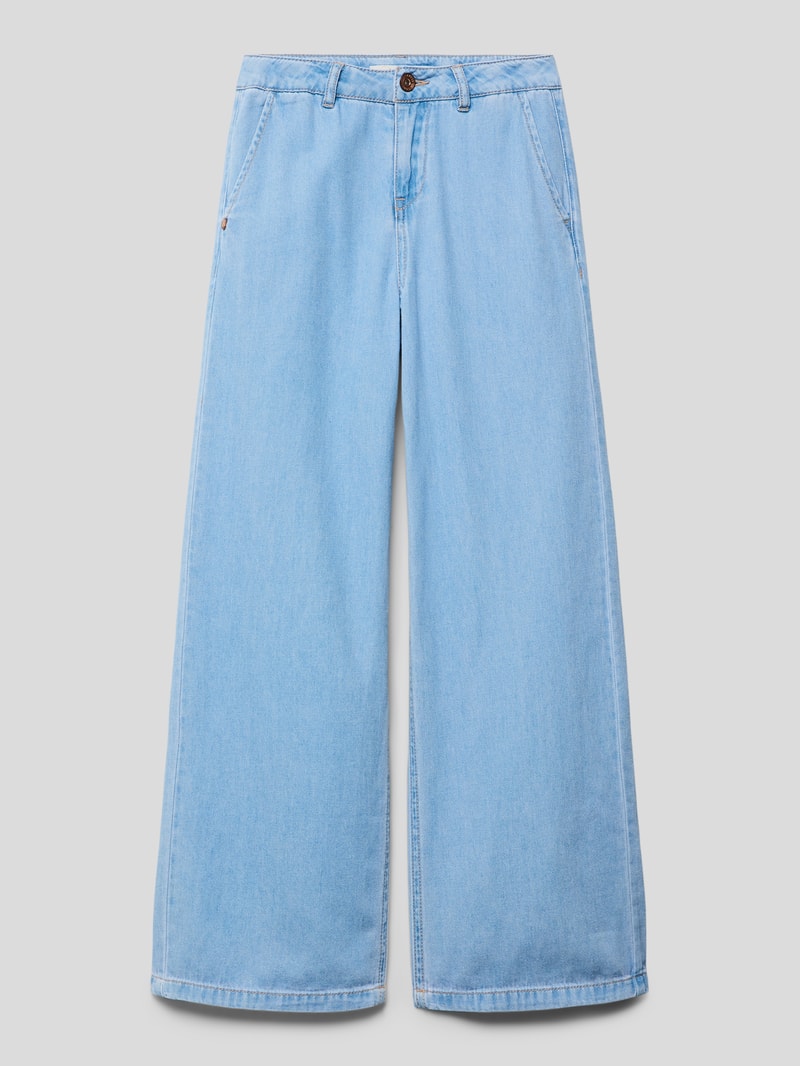 Wide Leg Jeans mit französischen Eingrifftaschen Modell 'DÜNN' in jeans