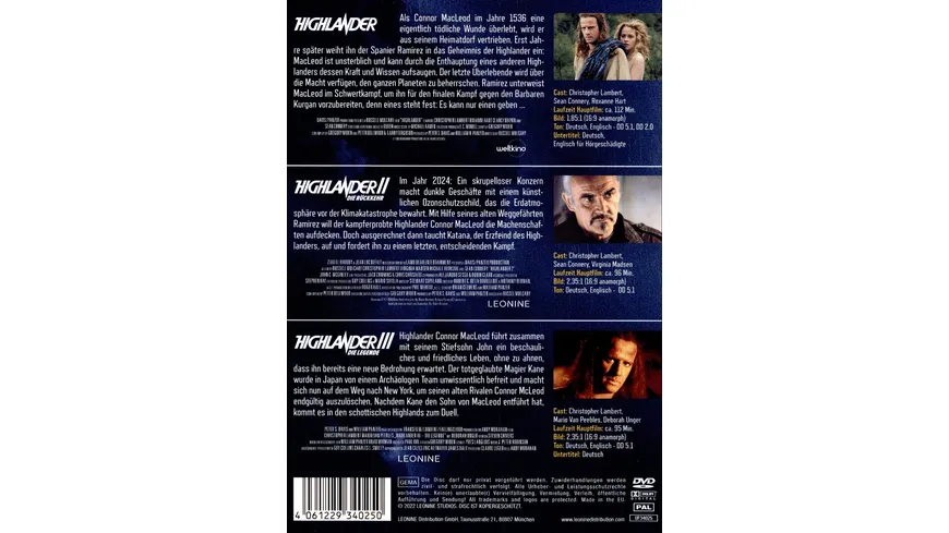Highlander - Trilogie  [3 DVDs]