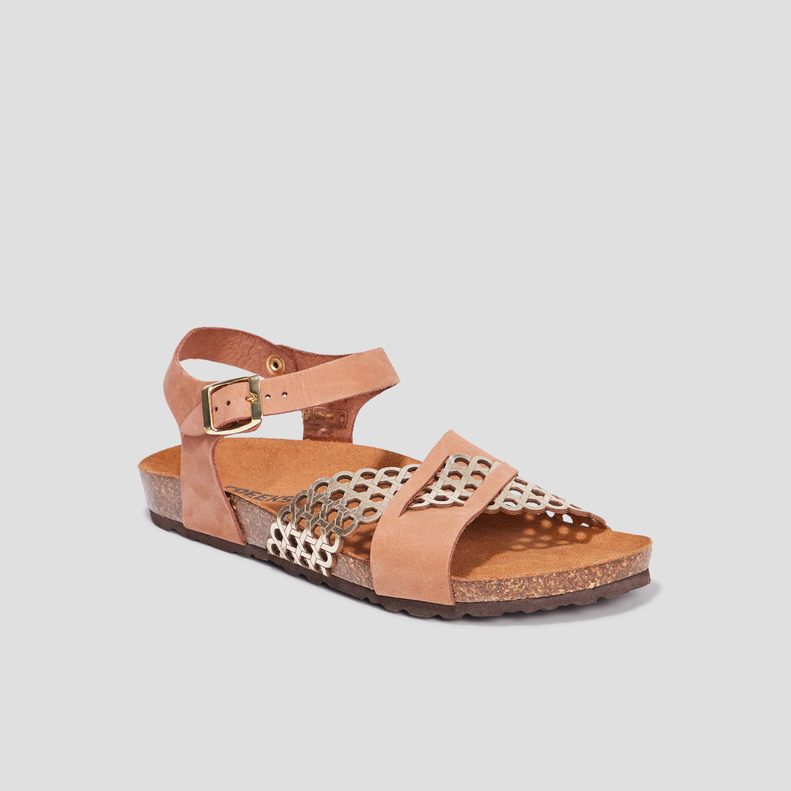 Sandales brides croisées en cuir Creeks marron femme | La Halle
