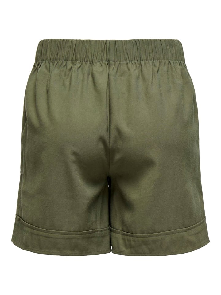 JACQUELINE de YONG Shorts elastische Taille Kordelzug Seitentaschen bequem in Olive günstig kaufen XL