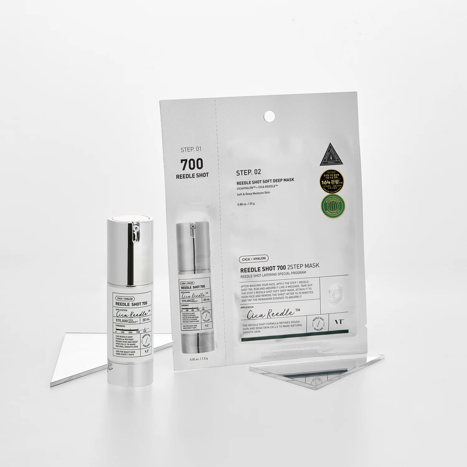 REEDLE SHOT 700 2-STEP MASKE - Anti-Blemish-sett, Anti-rynke-sett, Anti-aldring ansiktsmaske, Anti-Blemish ansiktsserum, Regenererende behandling