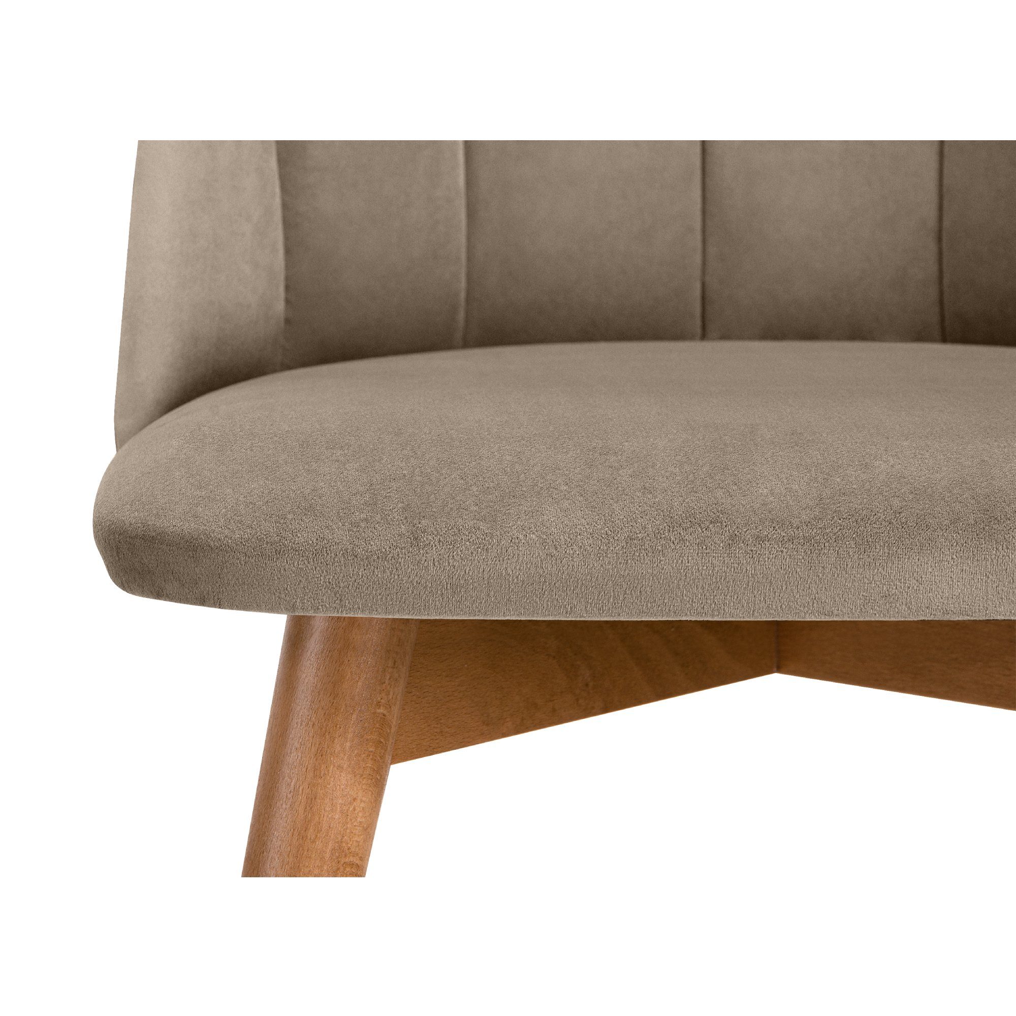 Konsimo Polsterstuhl BAKERI Esstischstühl Wohnzimmerstühl Küchenstühl Esszimmer Stühl (Esszimmerstühl, 1 St), Gestell aus Massivholz, Velours-Sitz