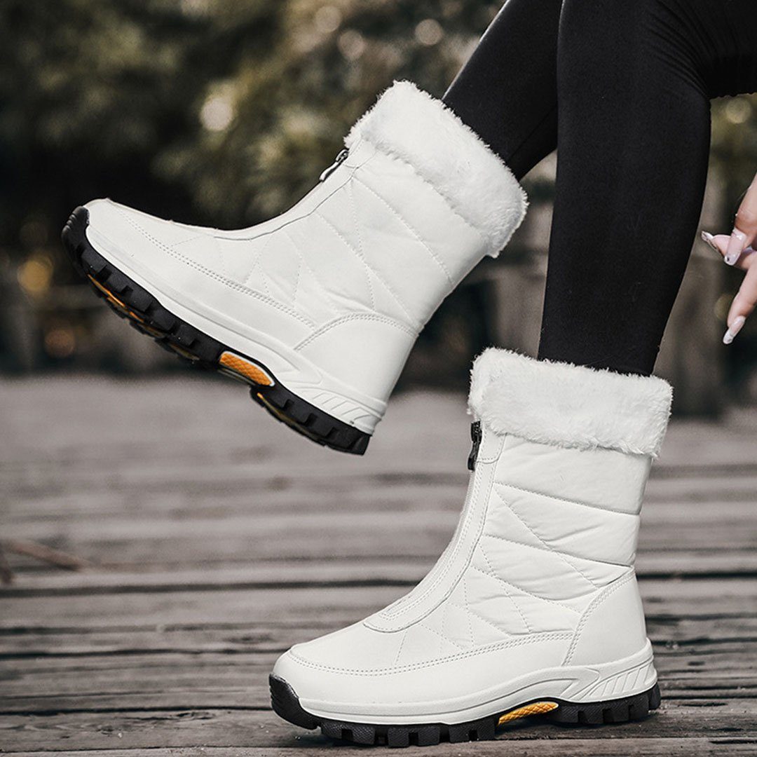 YANN Winterstiefel aus Regenschirmstoff mit Warmfutter Snowboots Wasserdichte Stiefel mit dicker Sohle