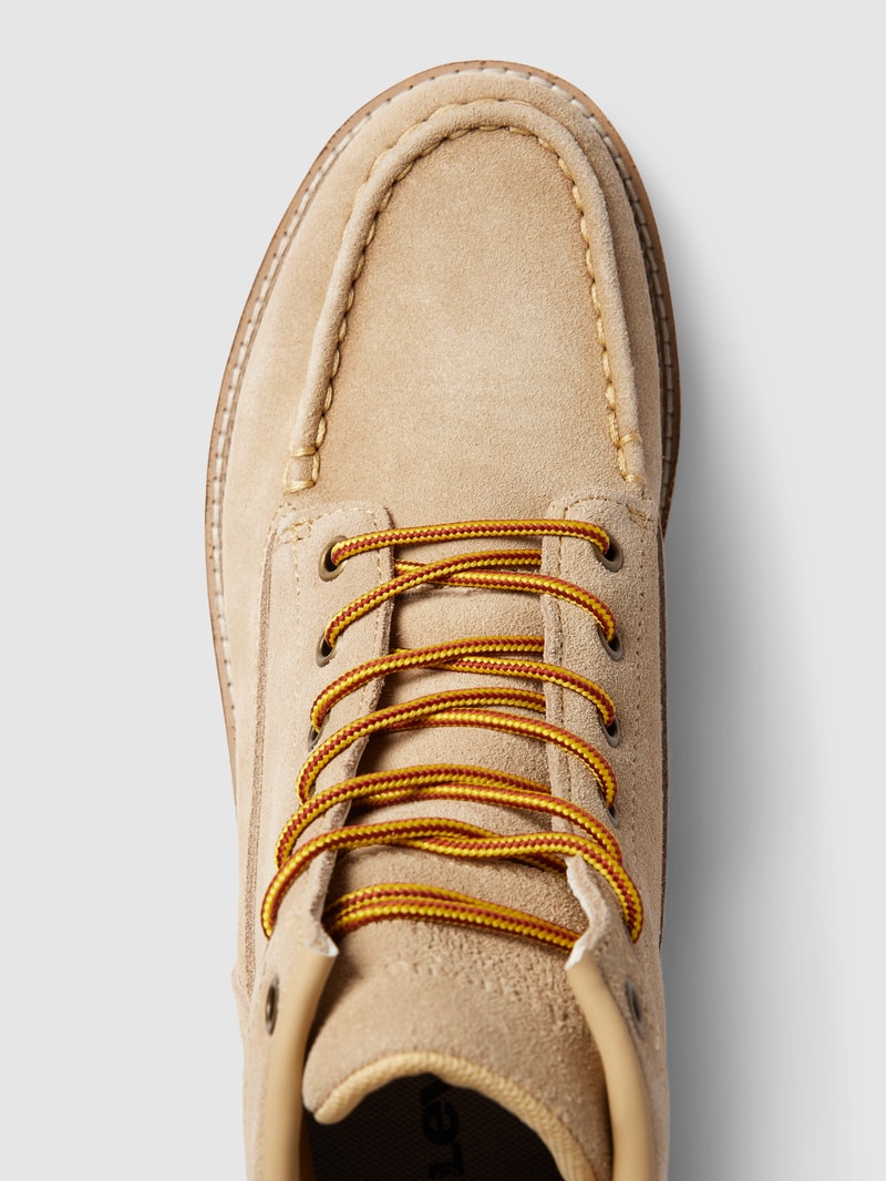 Schnürstiefel mit kontrastiver Sohle Modell 'DARROW' in beige