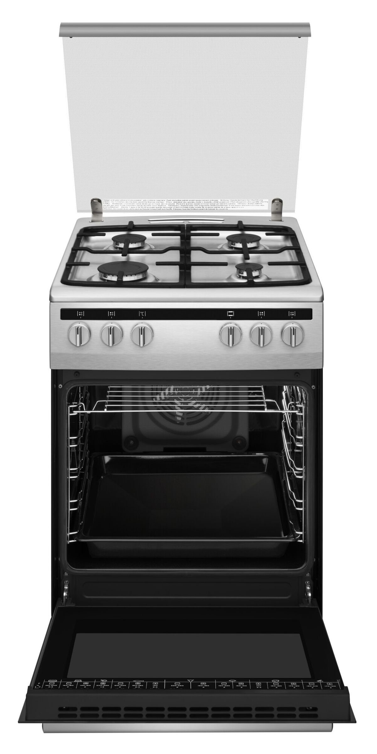 Amica Gas-Standherd Standherd Elektro 50 cm Gaskochfeld Backofen Umluft Zierdeckel Erdgas