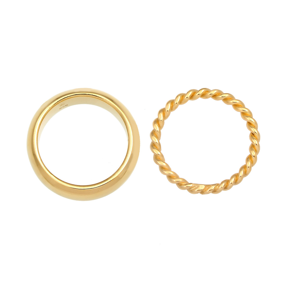 Elli PREMIUM Elli PREMIUM Bague Élégant Trend Blogger Basic Minimal Ensemble Bague Femme - (92 Bague