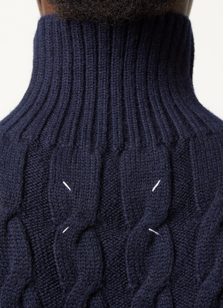 Sweter z wełny merynosów o splocie kablowym Maison Margiela