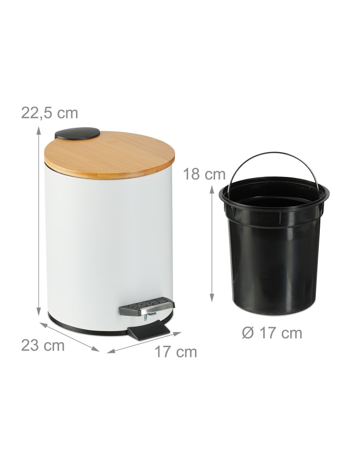 relaxdays Mülleimer Bad in Weiß - 3 l günstig kaufen onesize