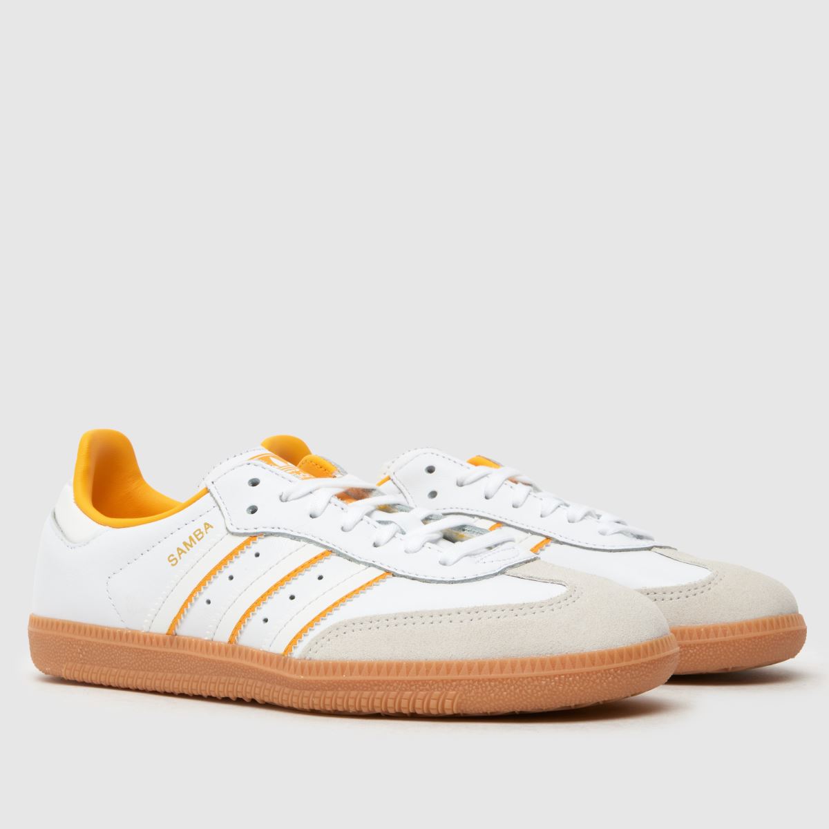 adidas fehér és sárga samba og ifjúsági edzőcipők