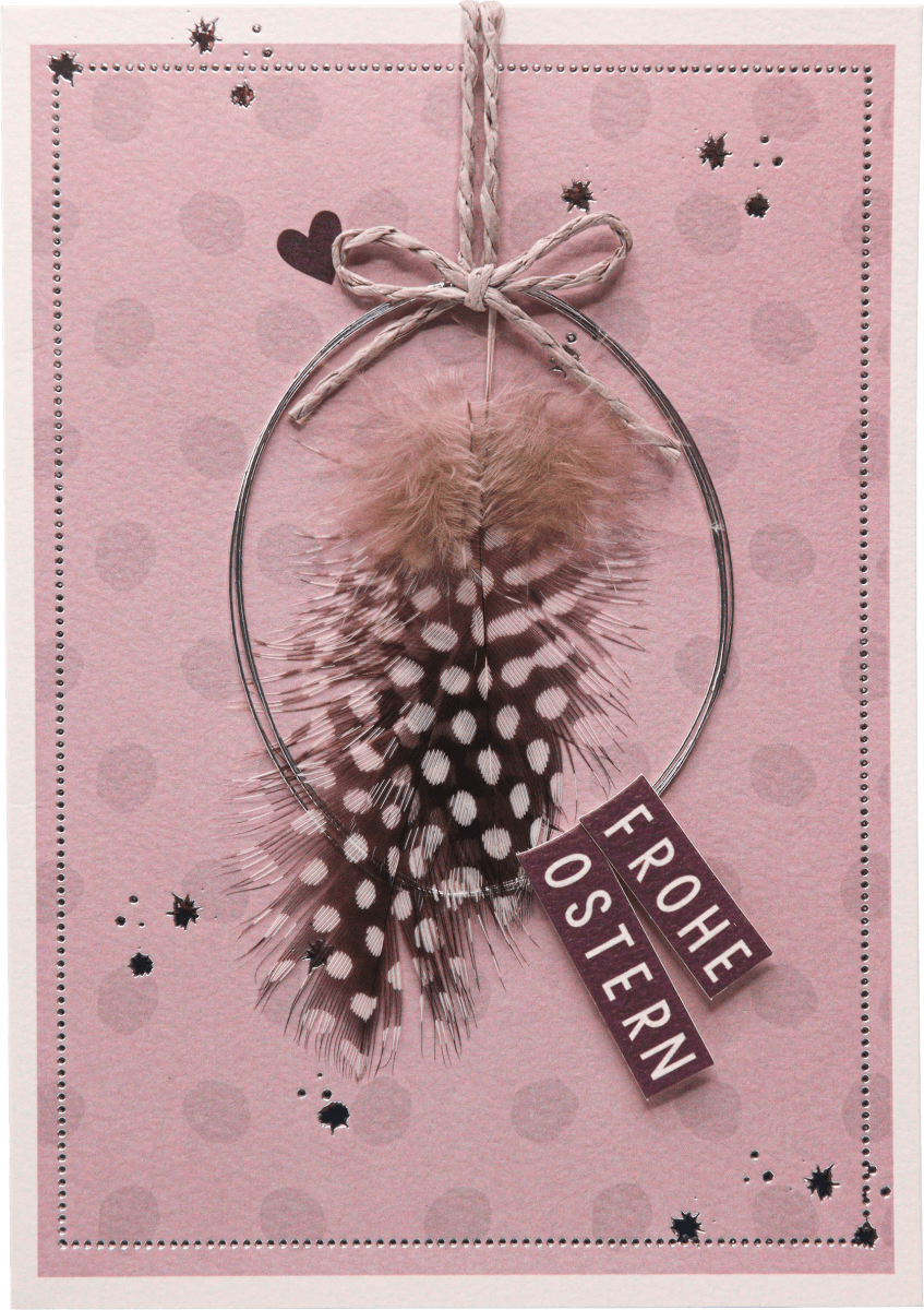 Grußkarte Ostern Federn, 1 St