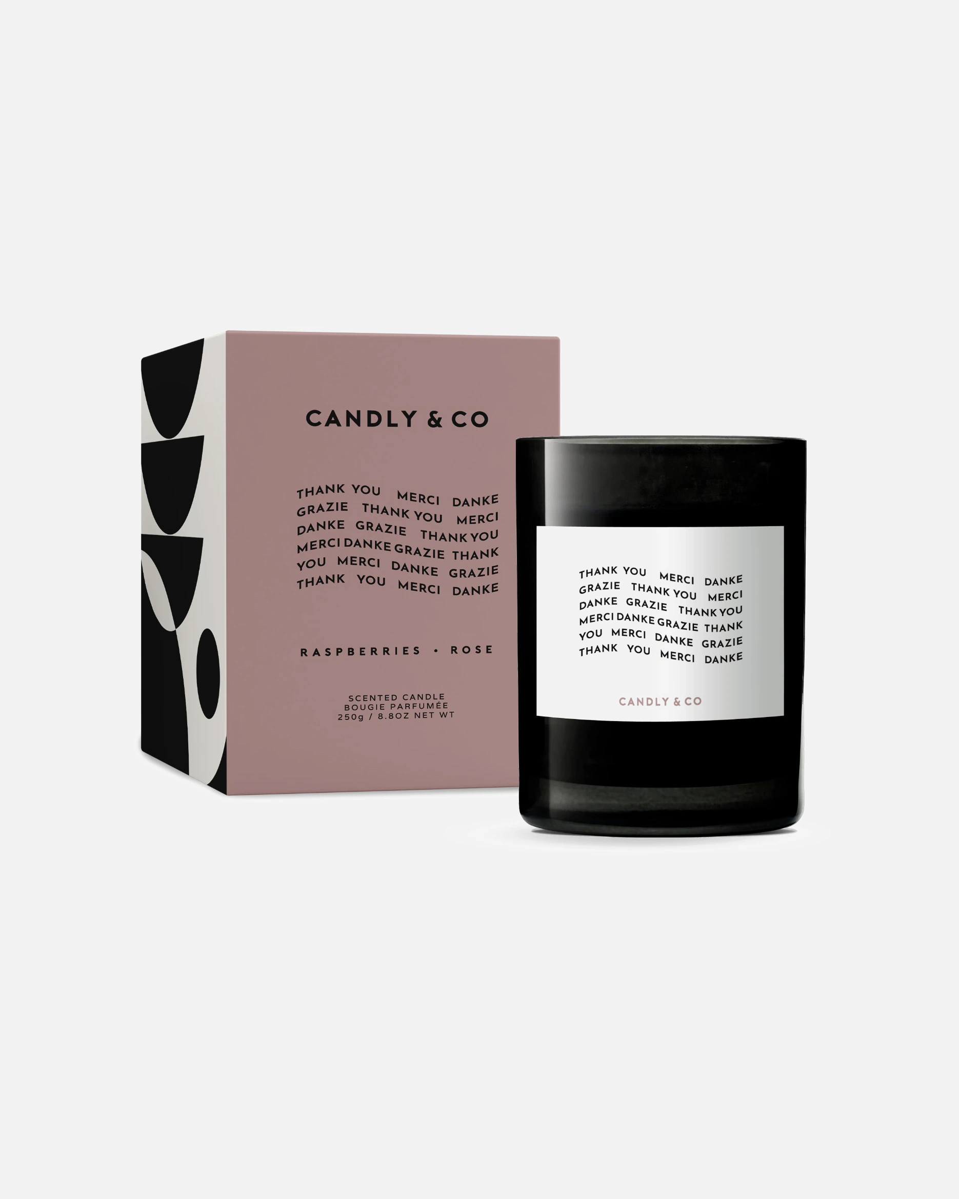 Candly&Co Kerze Nr. 7. Danke. DANKE. Danke. Grazie.