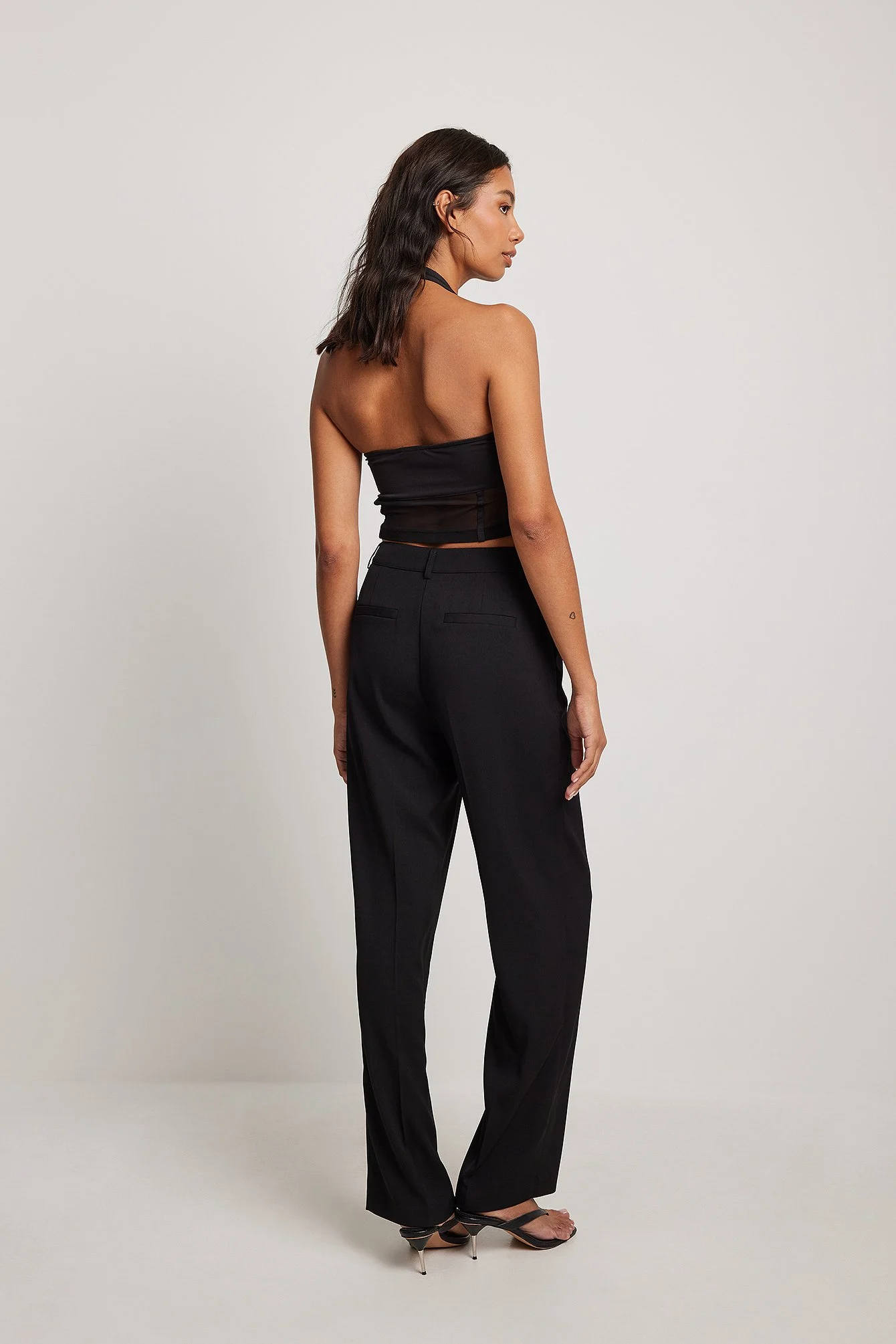 Singlet mit Korsett-Detail und Neckholder aus Netzgewebe