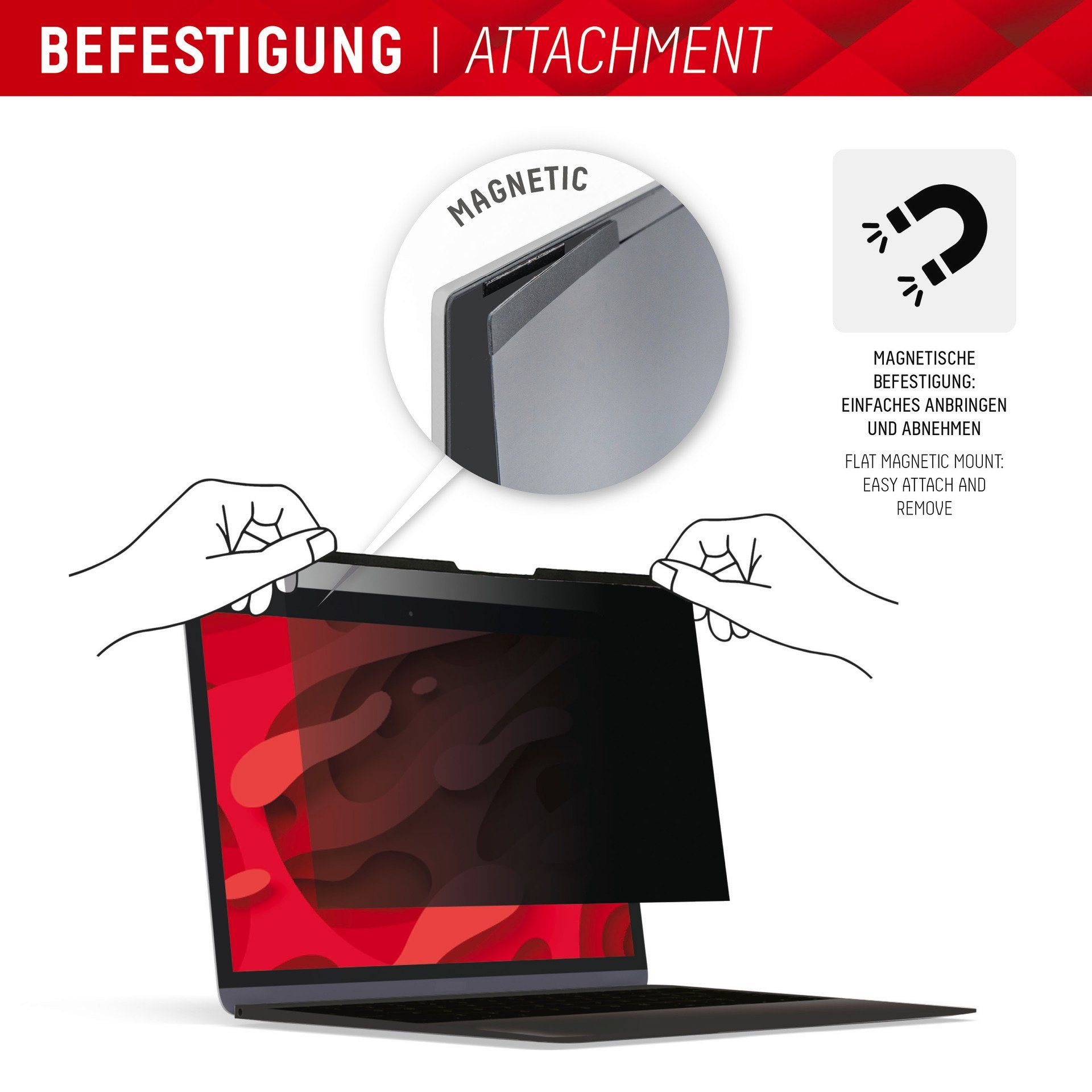 Displex Privacy Safe - MacBook Air/Pro 13,3, Displayschutzfolie, Blickschutzfilter