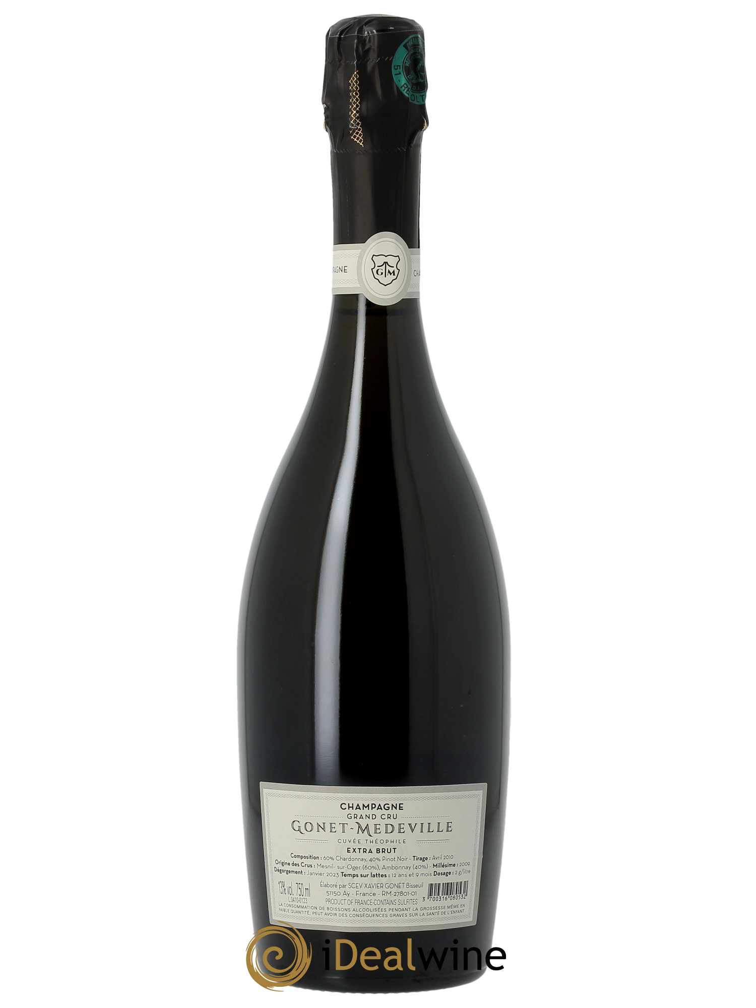 Cuvée Théophile Grand Cru Extra Brut Vignobles Gonet-Medeville  2009 - Lot de 1 Bouteille