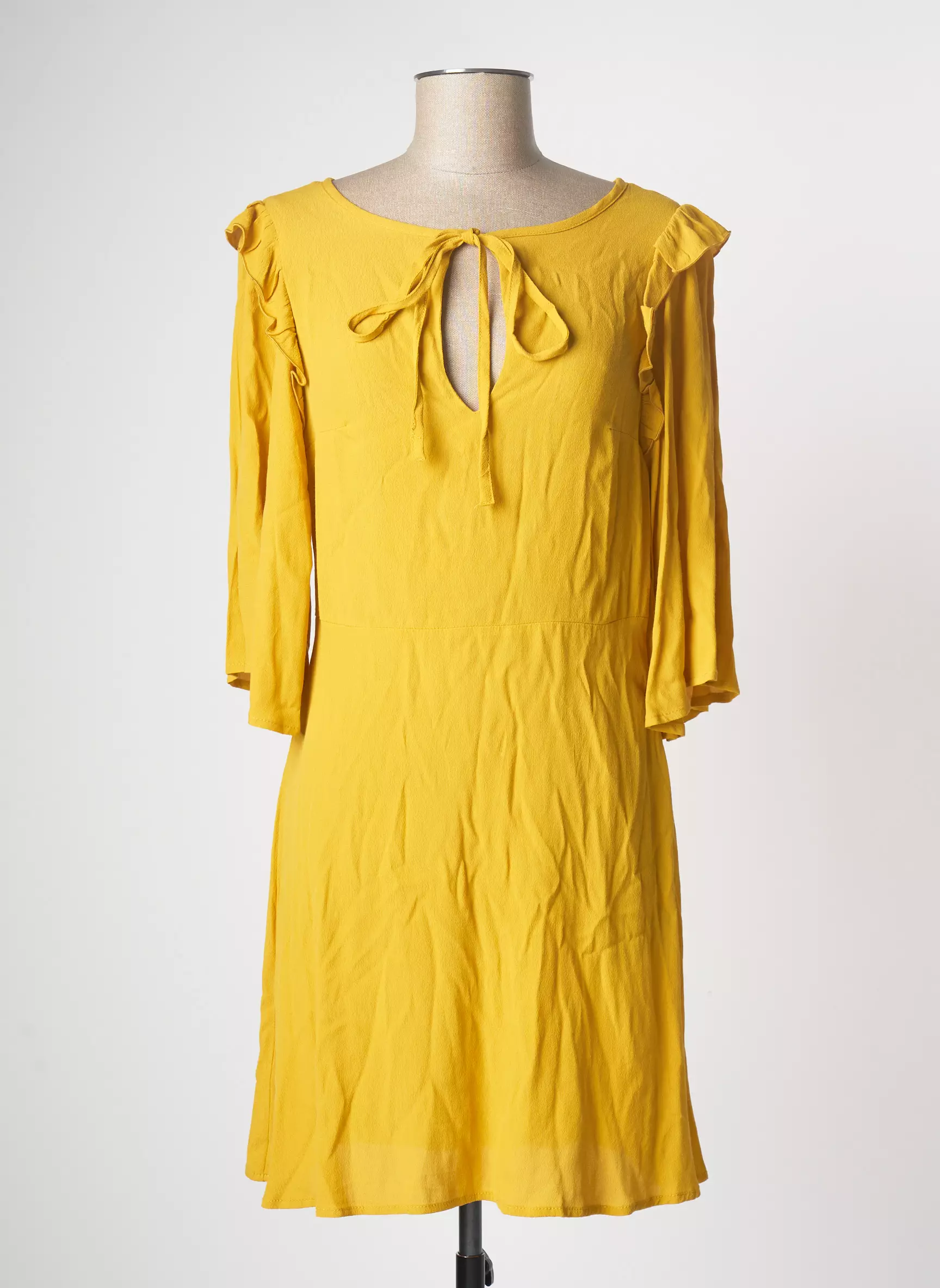 Mango Robes Courtes Femme couleur jaune