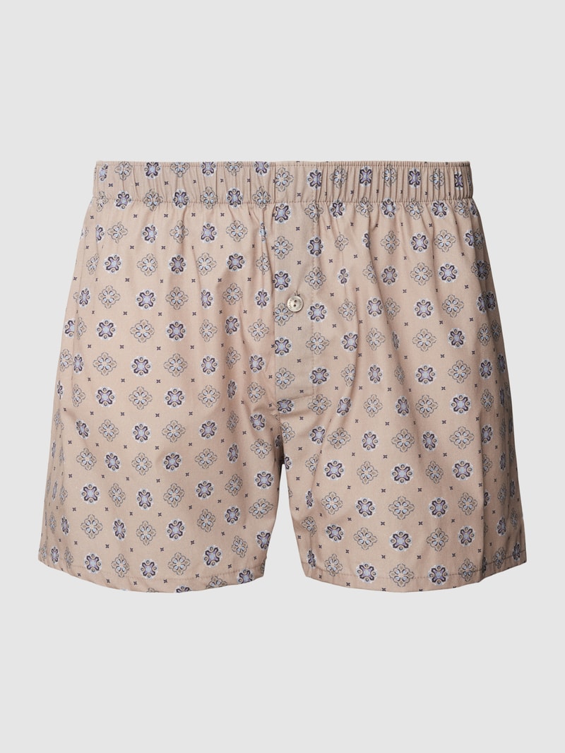 Boxershorts mit Karomuster Modell 'Fancy Woven Boxer' in beige