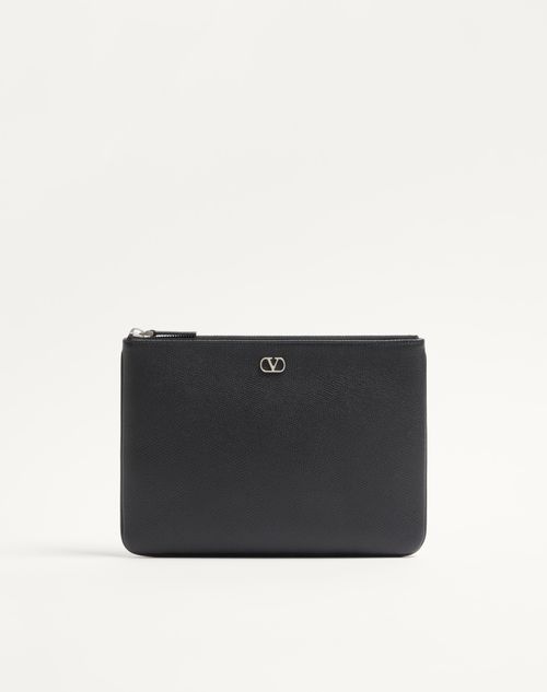 Bolsa exclusiva Valentino Garavani VLogo em couro de bezerro granulado