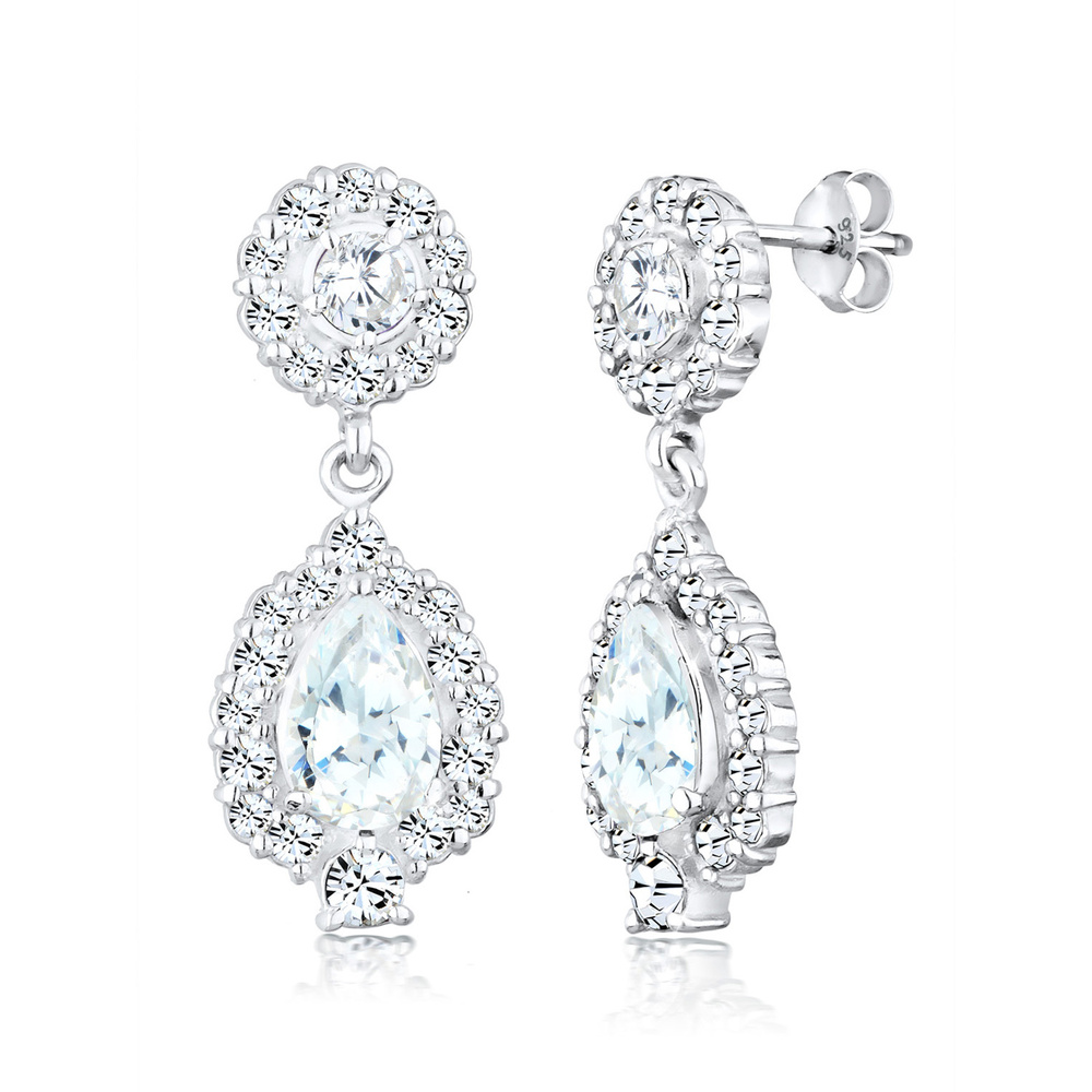 Elli PREMIUM Elli PREMIUM Boucles d'Oreilles Pendante  Cristaux de Zircone Cristal Femme  (925 Boucles d'oreilles