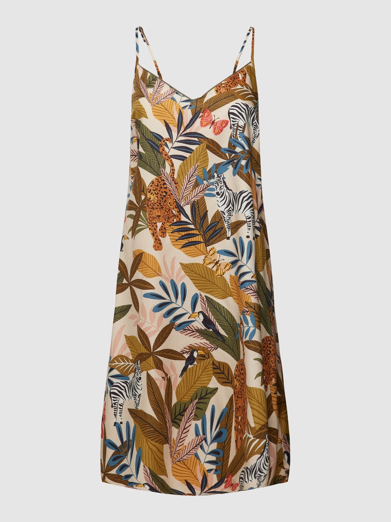 Nachthemd mit Allover-Muster Modell 'Savannah' in khaki