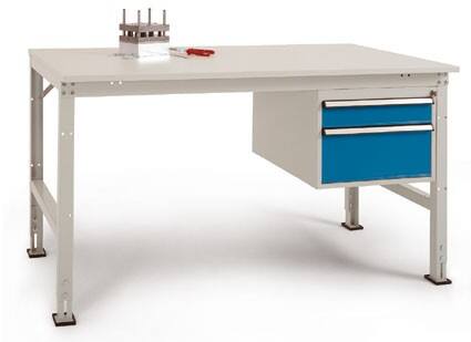 Manuflex Arbeitstisch Complete Universal Basic Standard Multiplex, Stahl Lichtgrau 1.500 x 800 mm