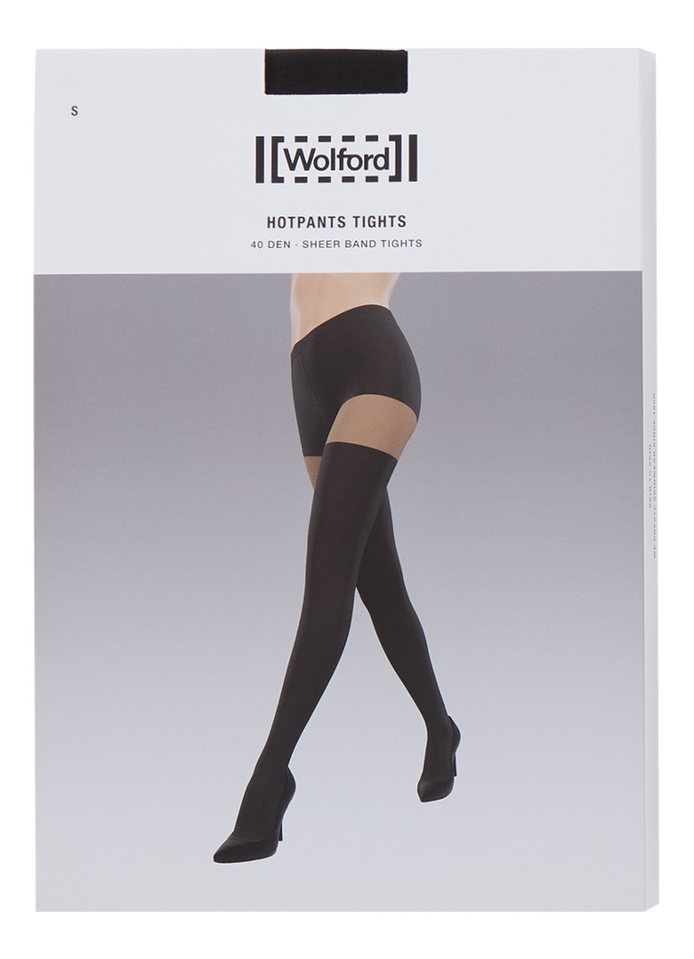 Rajstopy Wolford Hotpants 40 den, dość jasne/kolor czarny