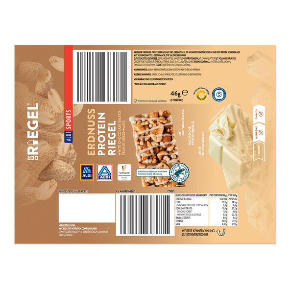 Protein Nutbar, White Chocolate Salted Peanut, 6er Set
