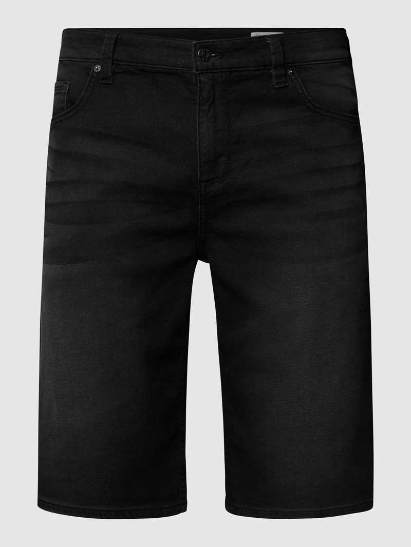 PLUS SIZE Straight Fit Jeansshorts im Used-Look in anthrazit