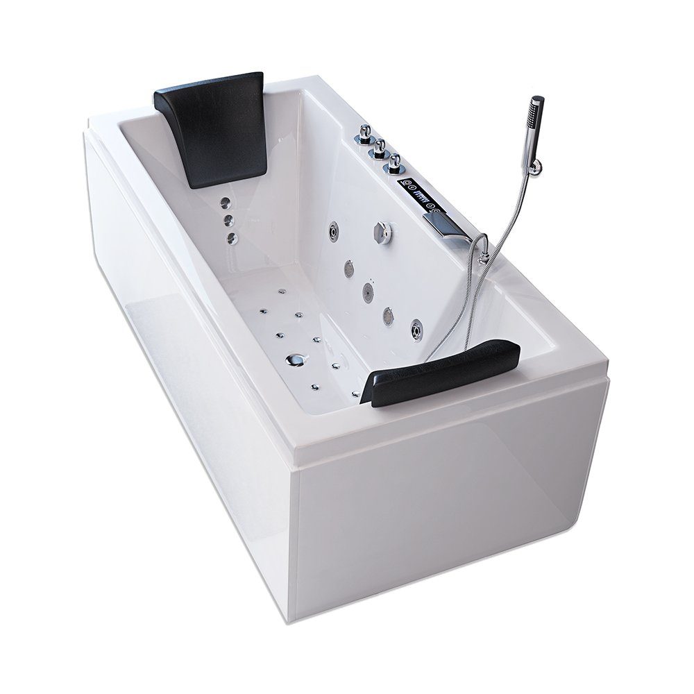 HOME DELUXE Whirlpool-Badewanne Whirlpool LAGUNA PURE - M, inkl. komplettem Zubehör, Spa, 2 Personen