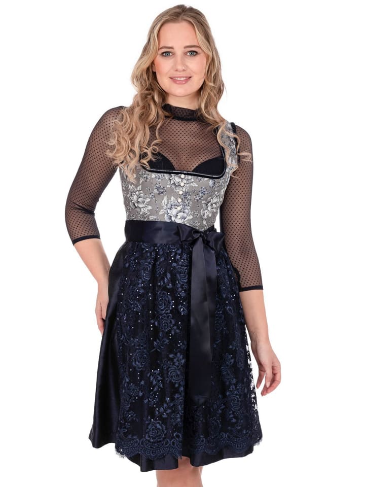 MarJo Midi Dirndl RITA in blau günstig kaufen 38