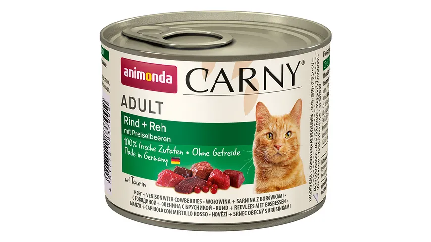 ANIMONDA Katzennassfutter Carny Adult Rind + Reh mit Preiselbeeren 200 g