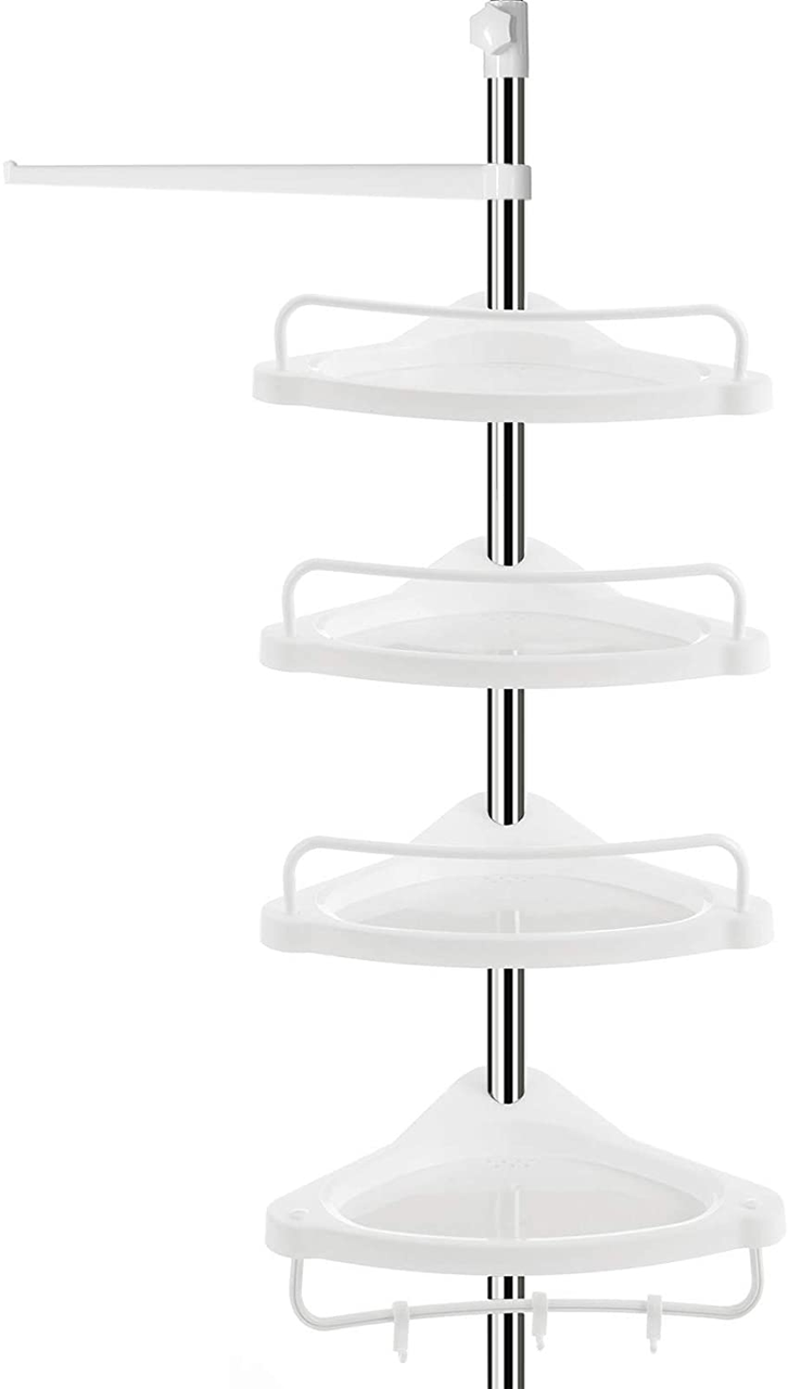 Songmics Verstellbare Badezimmer-Eckablage, 95–300 cm
