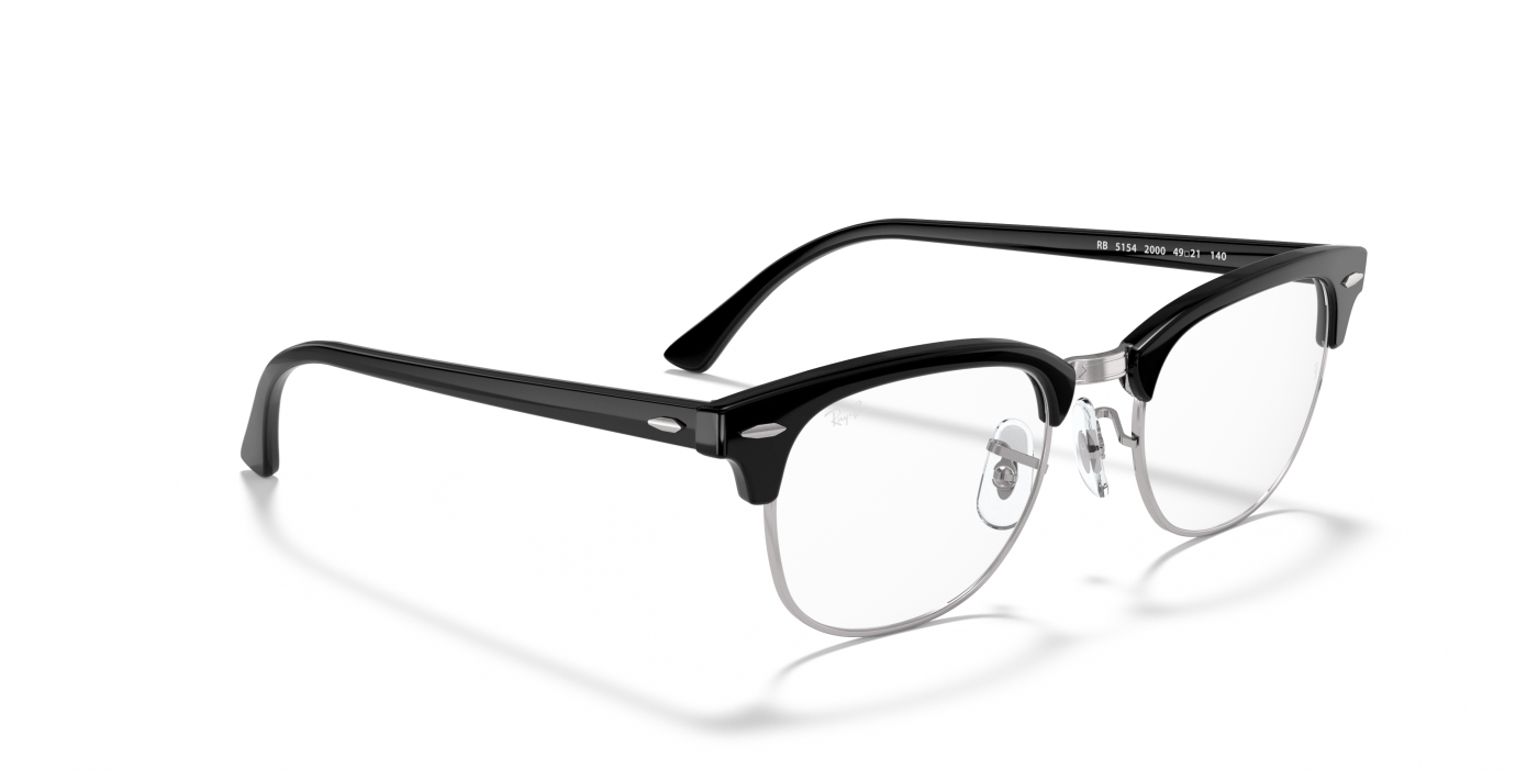 CLUBMASTER OPTICS - Negru lucios pe argintiu