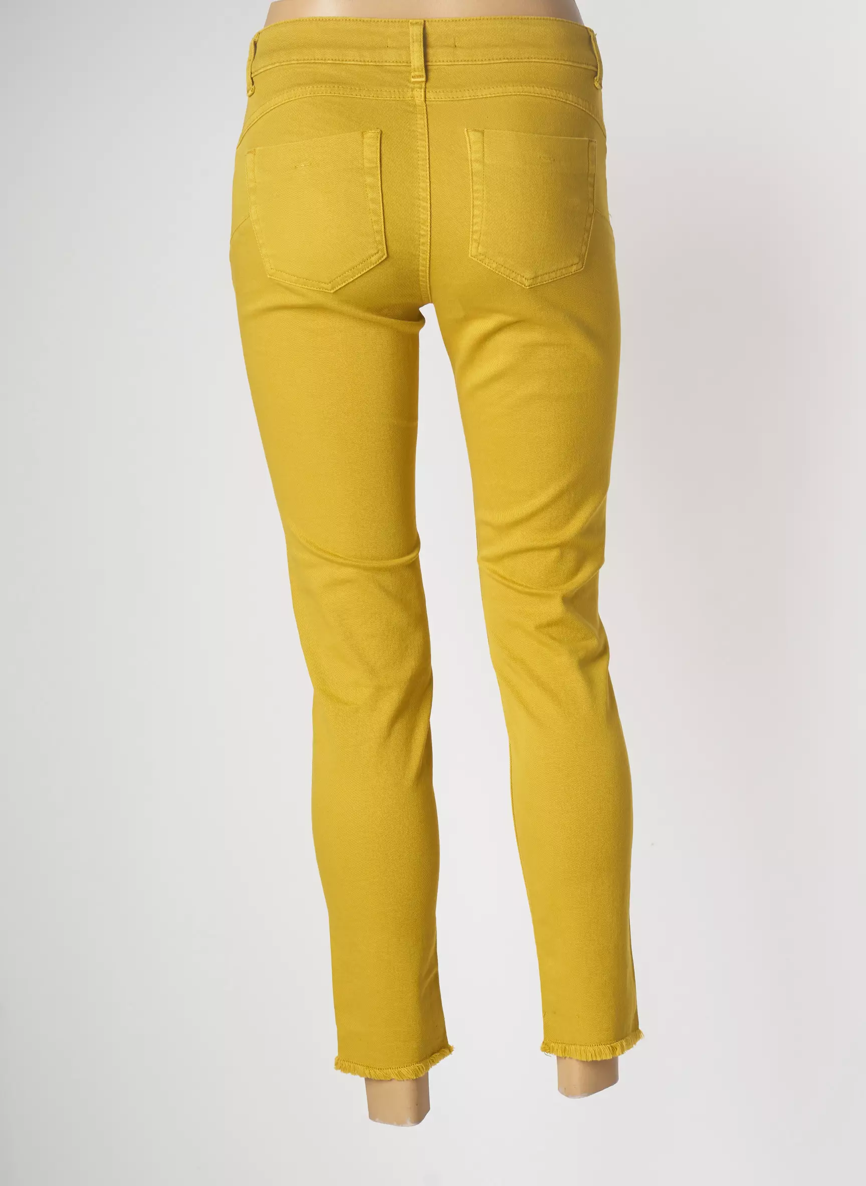 Caractere Pantalons Slim Femme couleur jaune