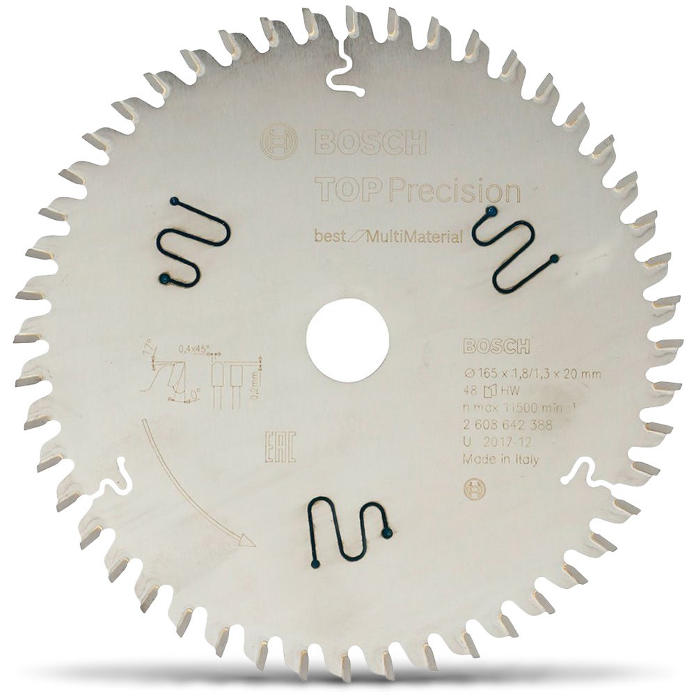 Disco de corte multimaterial Bosch de 165 mm com 48 dentes TCT - Serras de imersão - Ideal para corte de diversos materiais