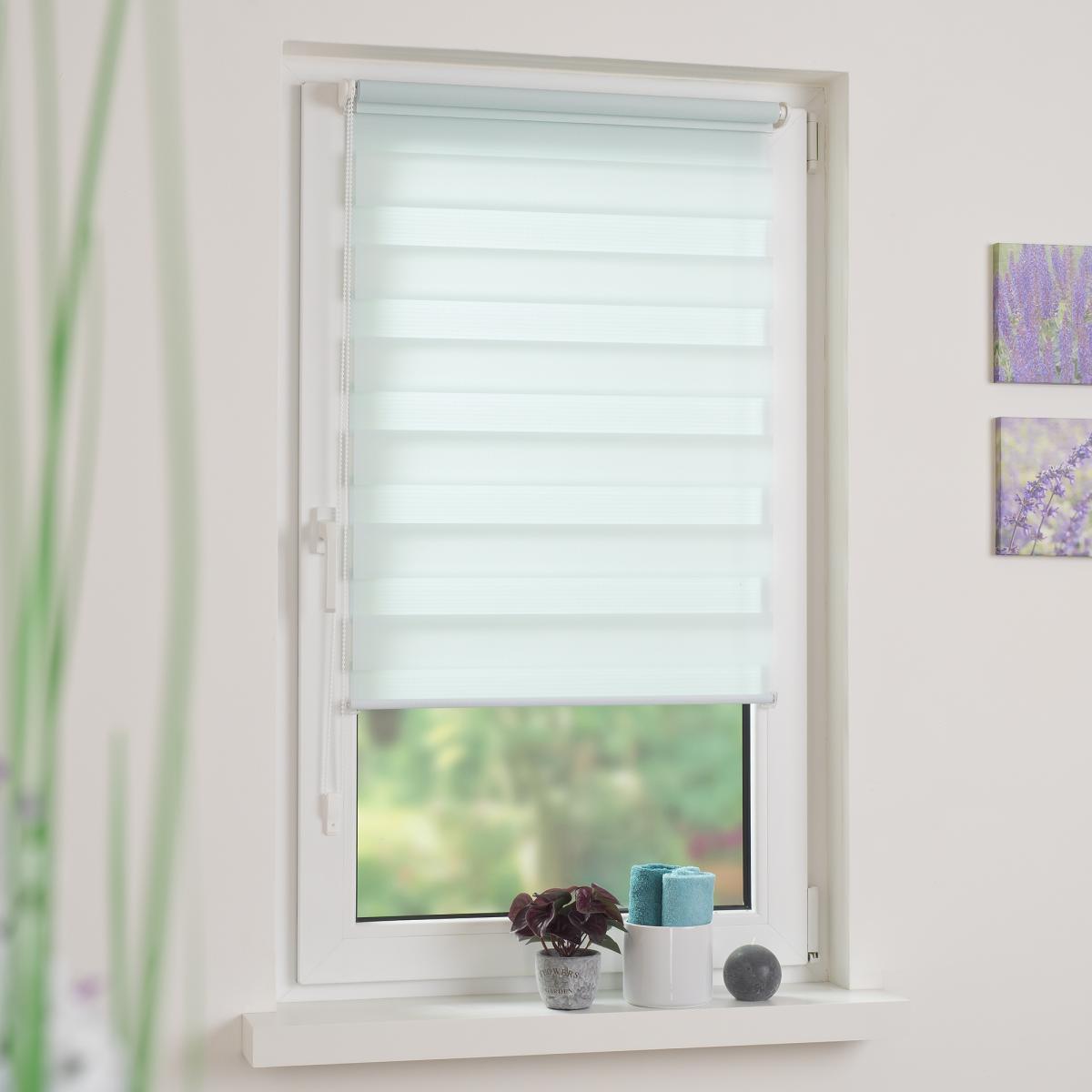 Bella Casa Duo-Rollo mini, Klemmfix Doppelrollo, pastellblau, Rollo 120 x 160 cm (B x H)