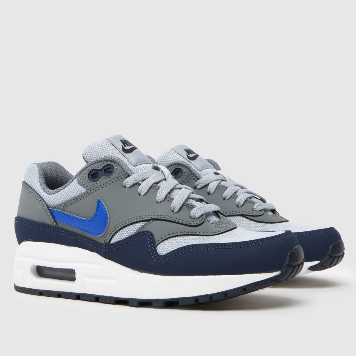 Nike grå multifärgade Air Max 1-sneakers för pojkar och ungdomar