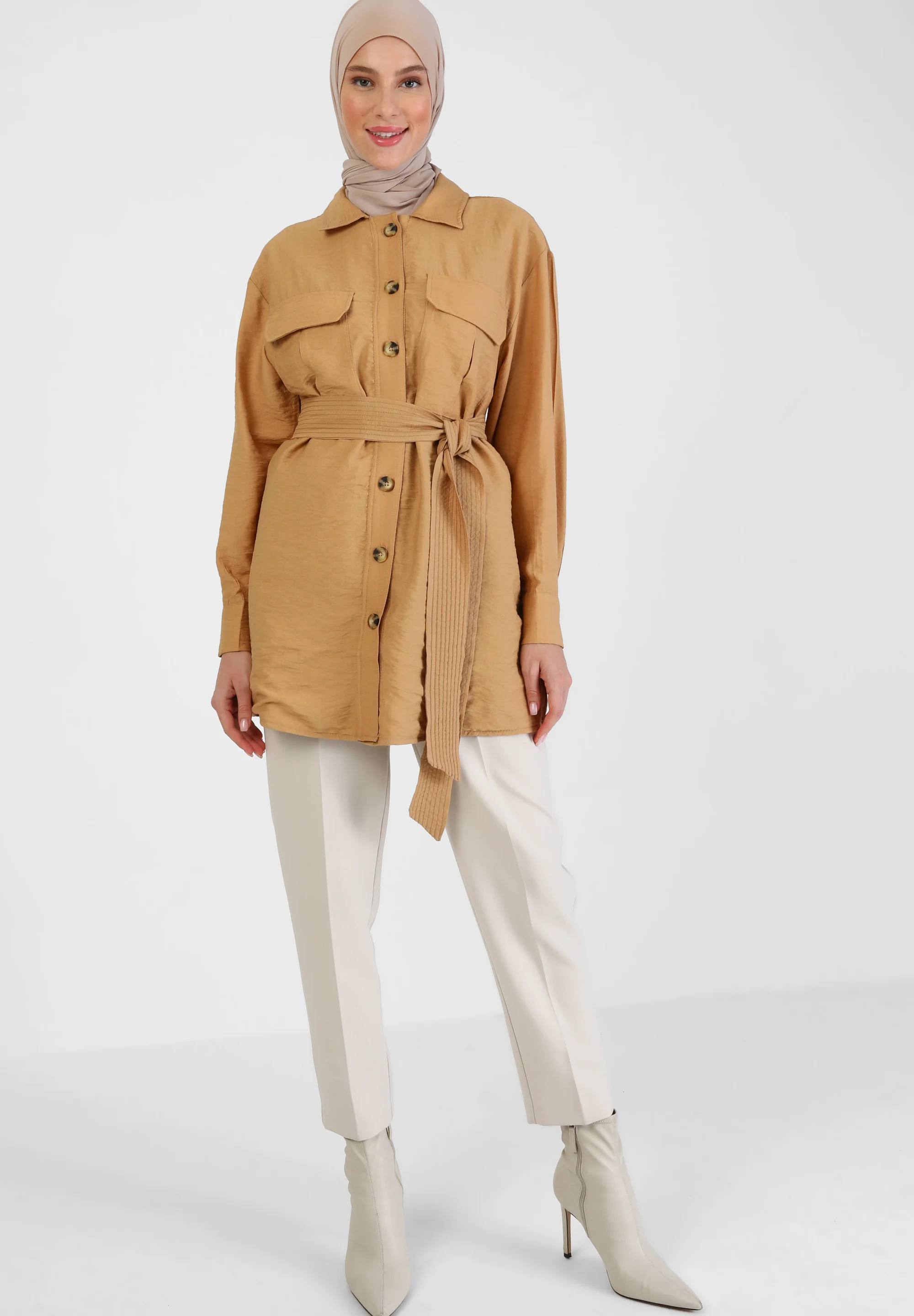 Modanisa POINT COLLAR REFKA - Gabardina