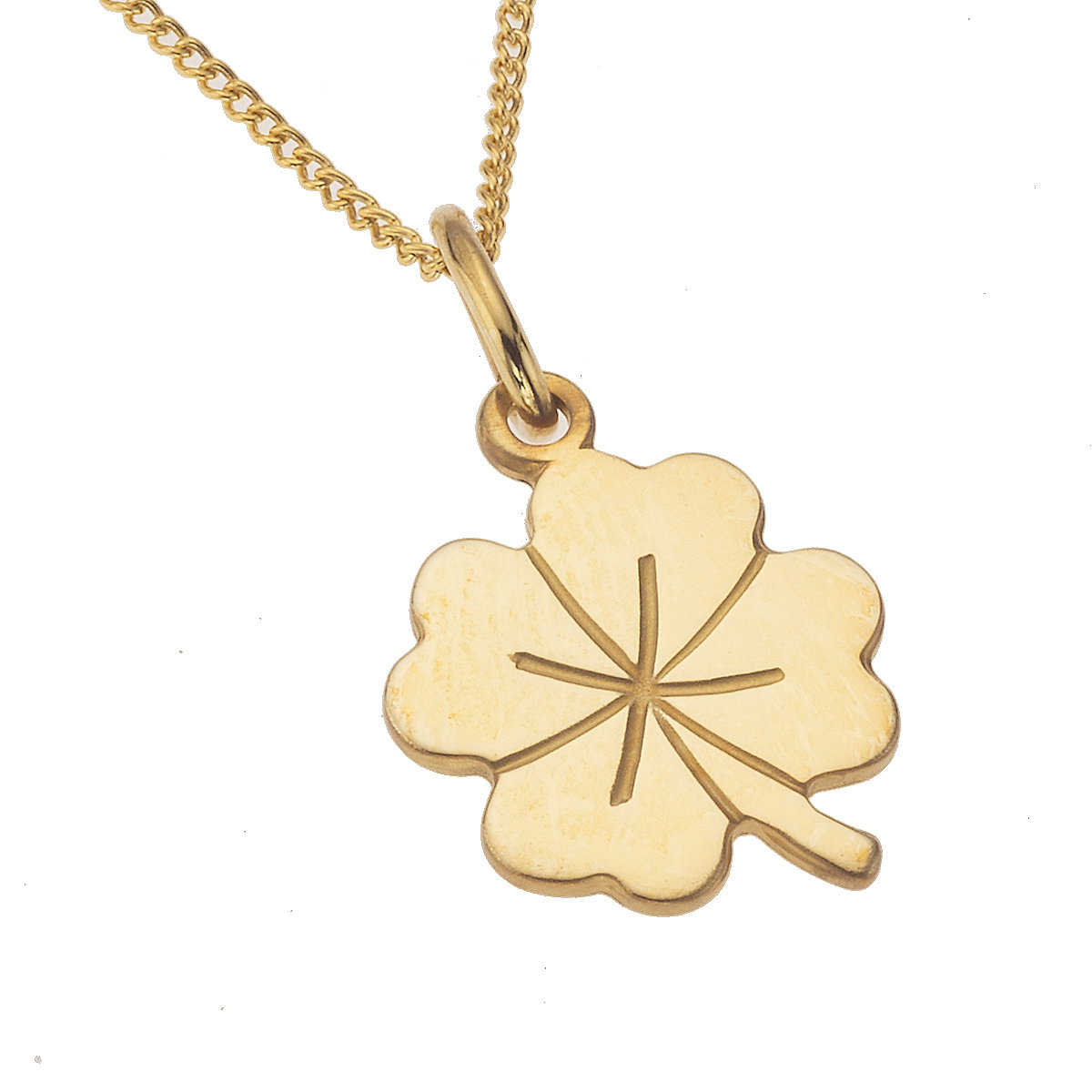 Anhänger mit Kette 333/- Gelbgold Kleeblatt ohne Stein Kettenanhänger für Kinder