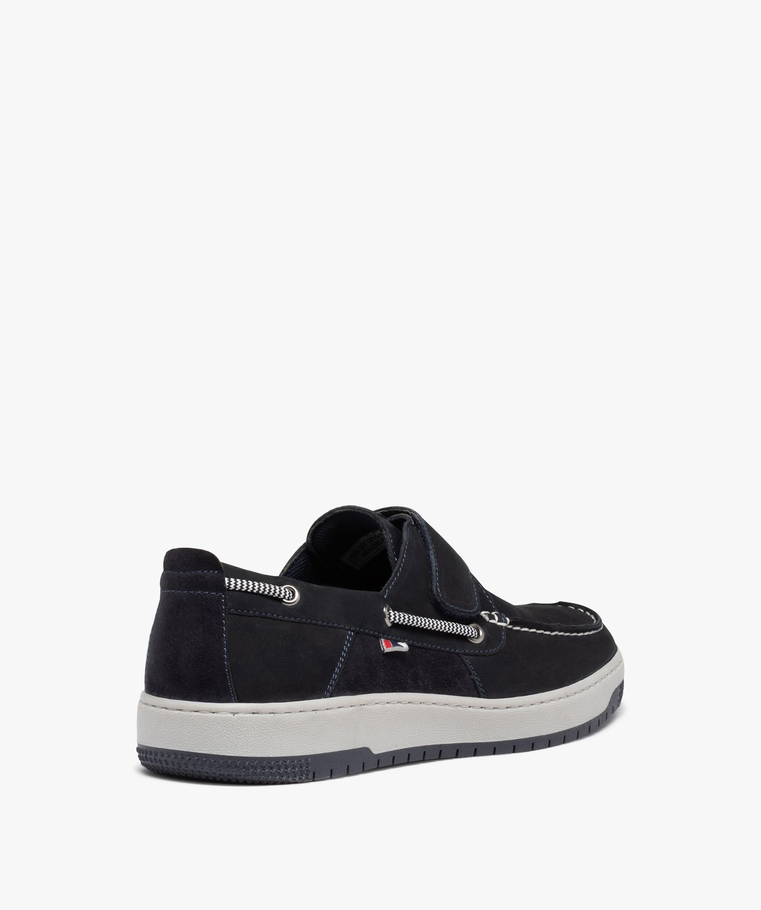 Chaussures bateau homme dessus cuir retourné uni marine | GEMO