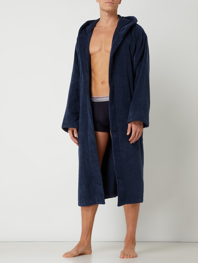 Bademantel aus Frottee in marineblau
